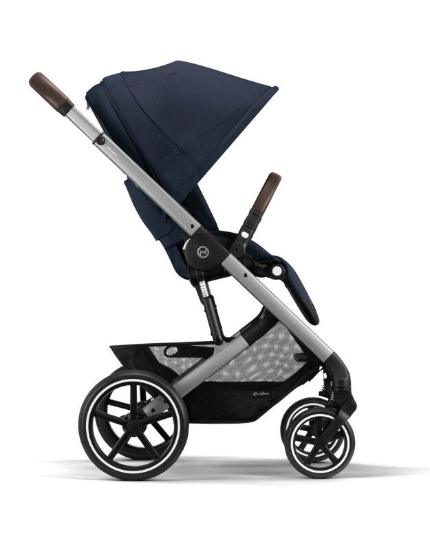 Vežimėlis Cybex Balios S LUX 2in1 silver frame Ocean Blue, mėlynas