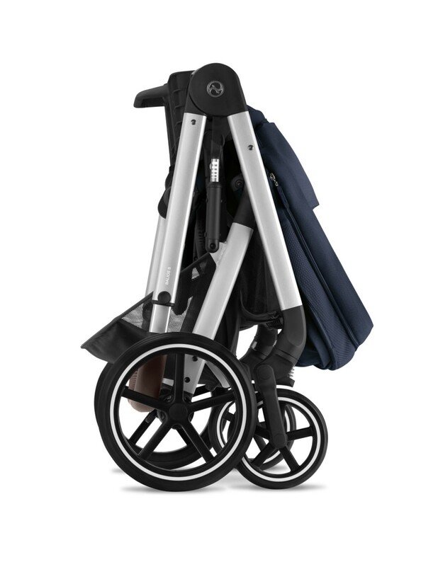 Vežimėlis Cybex Balios S LUX 2in1 silver frame Ocean Blue, mėlynas