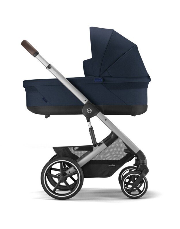 Vežimėlis Cybex Balios S LUX 2in1 silver frame Ocean Blue, mėlynas