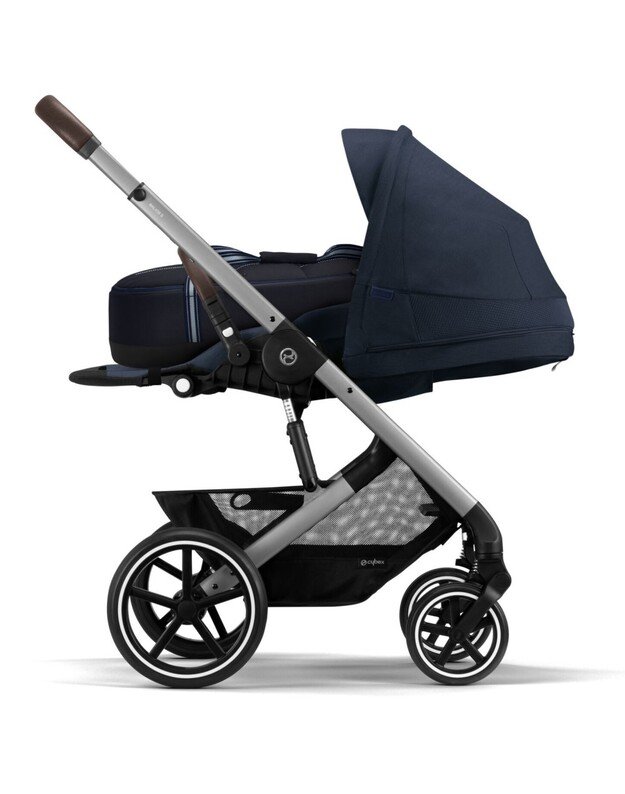 Vežimėlis Cybex Balios S LUX 2in1 silver frame Ocean Blue, mėlynas