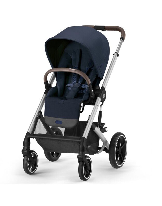 Vežimėlis Cybex Balios S LUX 2in1 silver frame Ocean Blue, mėlynas