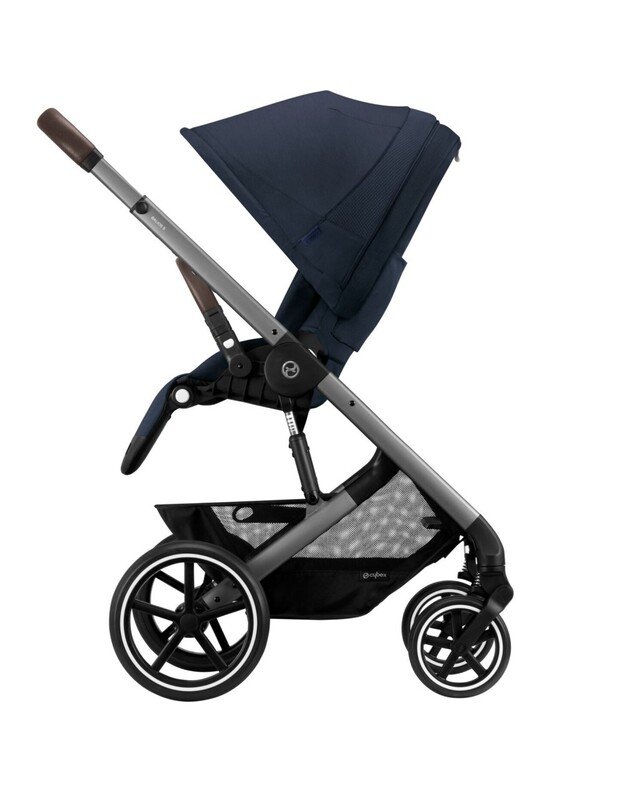 Vežimėlis Cybex Balios S LUX 2in1 silver frame Ocean Blue, mėlynas