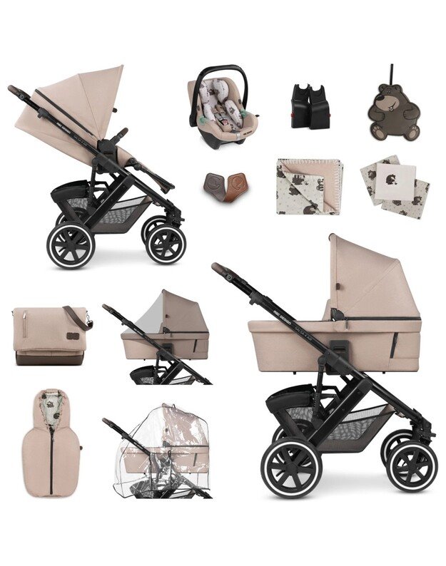 ABC Design 3in1 stroller Salsa 4 Air Starter Set Grain Teddy, beige