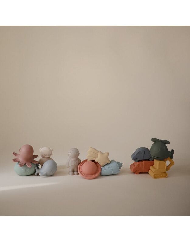 Mushie silicone bath toys Space, 4pk