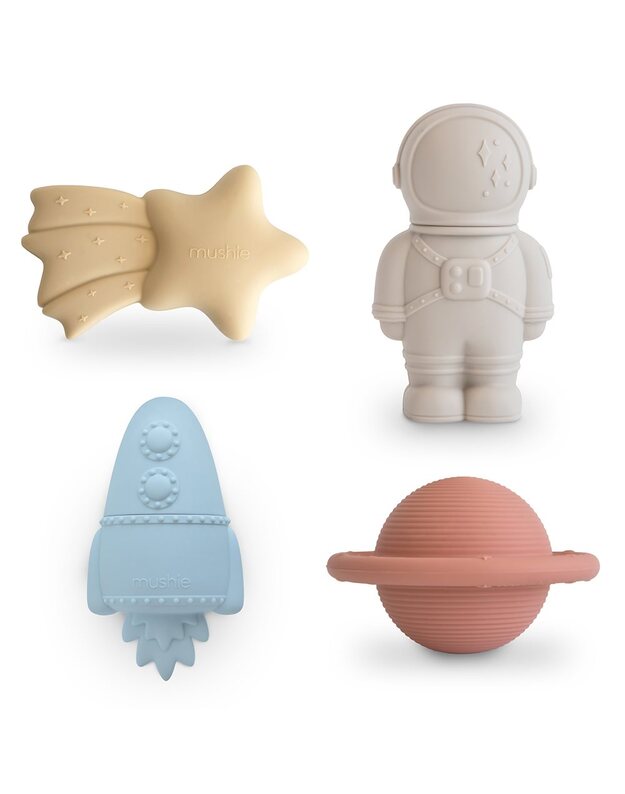 Mushie silicone bath toys Space, 4pk
