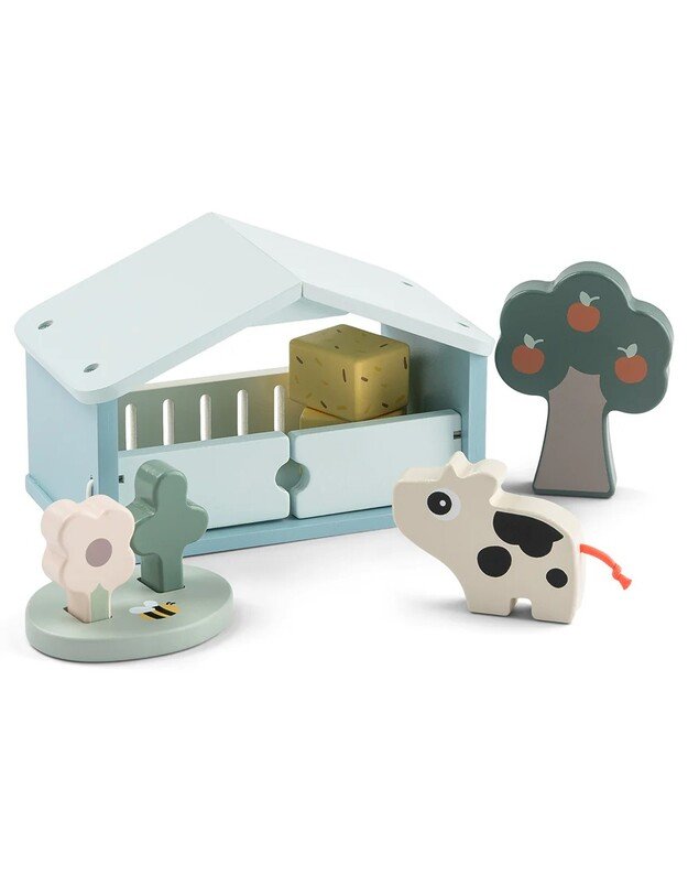 Done by Deer medinis žaislų rinkinys Tiny Farm Dotti