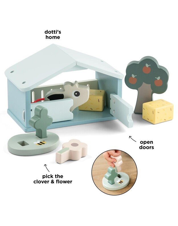 Done by Deer medinis žaislų rinkinys Tiny Farm Dotti 2