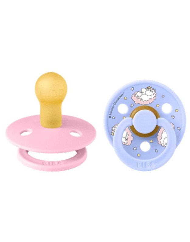 BIBS x Moomin Colour čiulptukai Dreaming - Baby Pink mix, 2 vnt, įvairių dydžių
