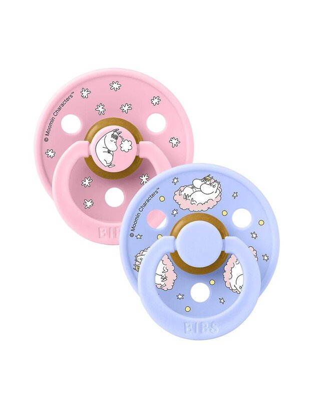 BIBS x Moomin Colour čiulptukai Dreaming - Baby Pink mix, 2 vnt, įvairių dydžių 1