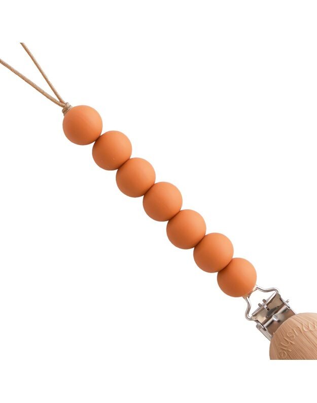 MUSHIE silikoninis čiulptuko laikiklis HALO Clementine, oranžinis 1