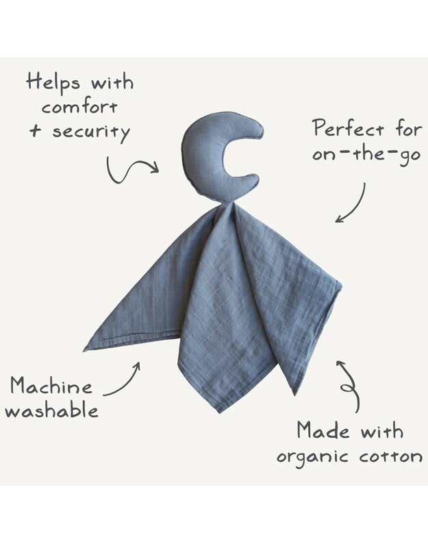 Mushie comfort blanket Moon Roman Green 3