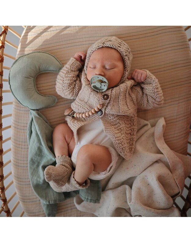 Mushie comfort blanket Moon Roman Green 2