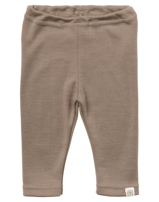 Engel ekologiškos merino vilnos ir šilko vaikiškos tamprės - leginsai Sand, smėlio spalvos