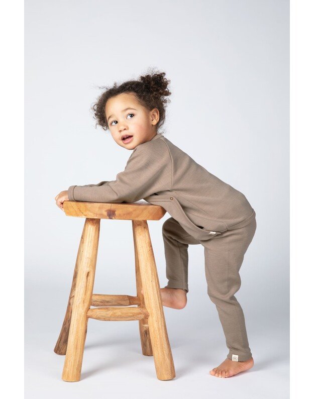 Engel ekologiškos merino vilnos ir šilko vaikiškos tamprės - leginsai Sand, smėlio spalvos 1