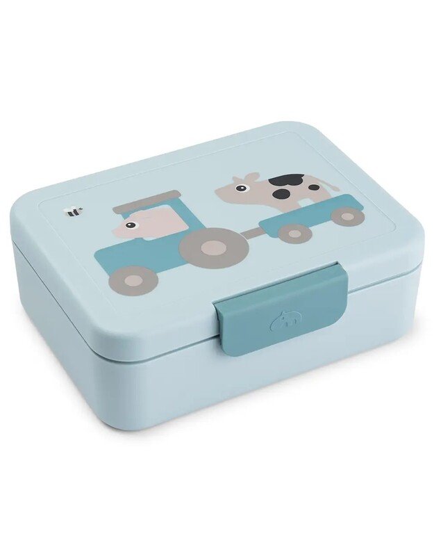 Done by Deer pietų dėžutė su skirtuku Tiny Farm, mėlyna