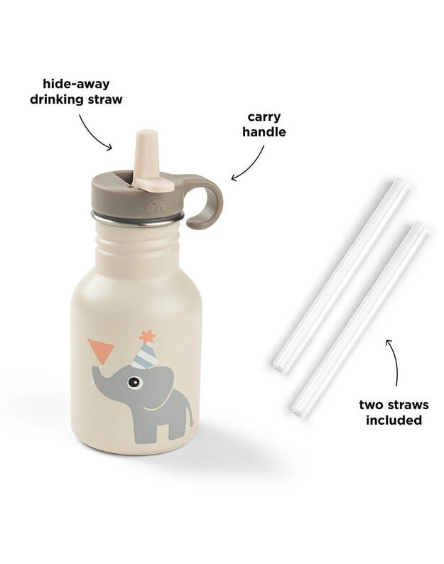 Done by Deer nerūdijančio plieno gertuvė su šiaudeliu Celebration, smėlio spalvos