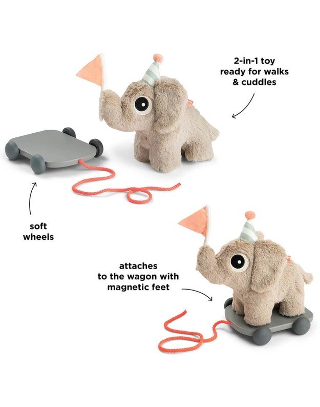 Done by Deer 2in1 tempiamas lavinamasis žaislas Elphee, smėlio spalvos