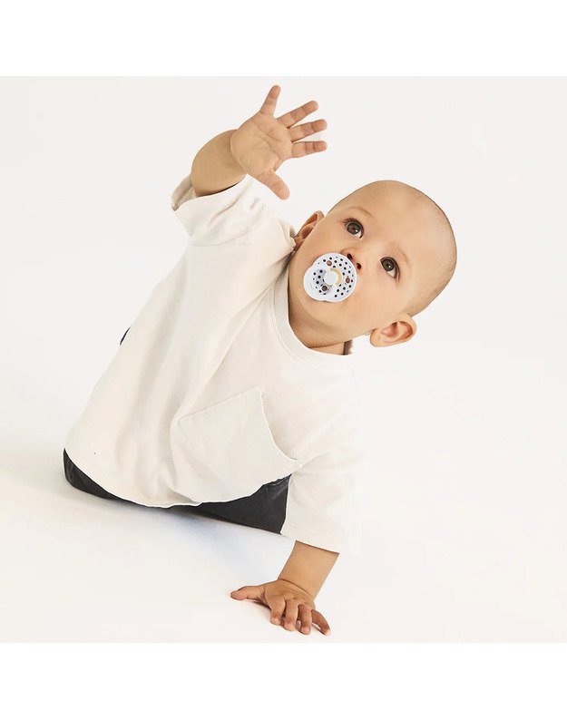 BIBS Studio Colour čiulptukai Polka - Baby Blue/Steel Blue, 2 vnt, įvairių dydžių