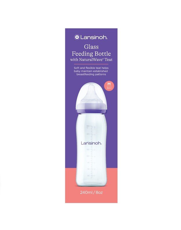 Lansinoh stiklinis maitinimo buteliukas su žinduku, 240 ml 1