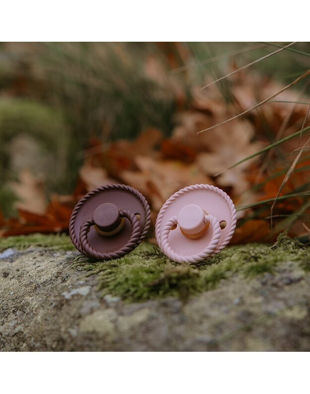 FRIGG Rope silicone pacifiers Blush/Cocoa, 2pcs, various sizes