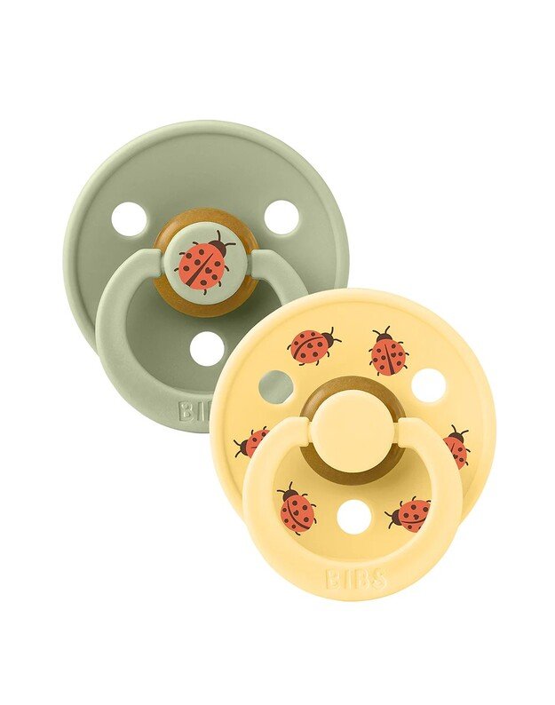 BIBS Studio Colour čiulptukai Urban Garden - Ladybug Sage Mix, 2 vnt, įvairių dydžių