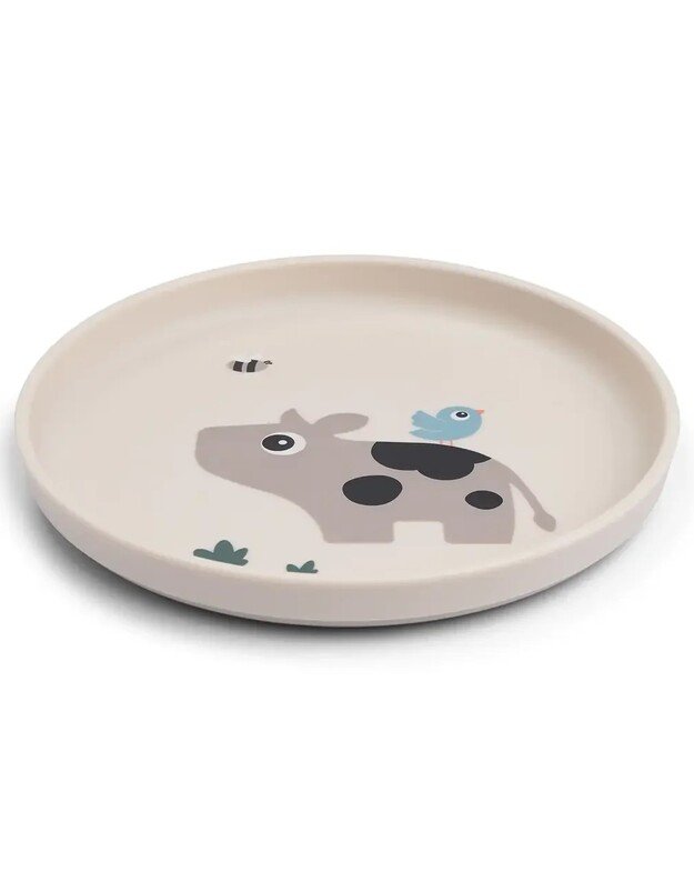 Done by Deer neslystanti lėkštė Foodie Tiny Farm, smėlio spalvos