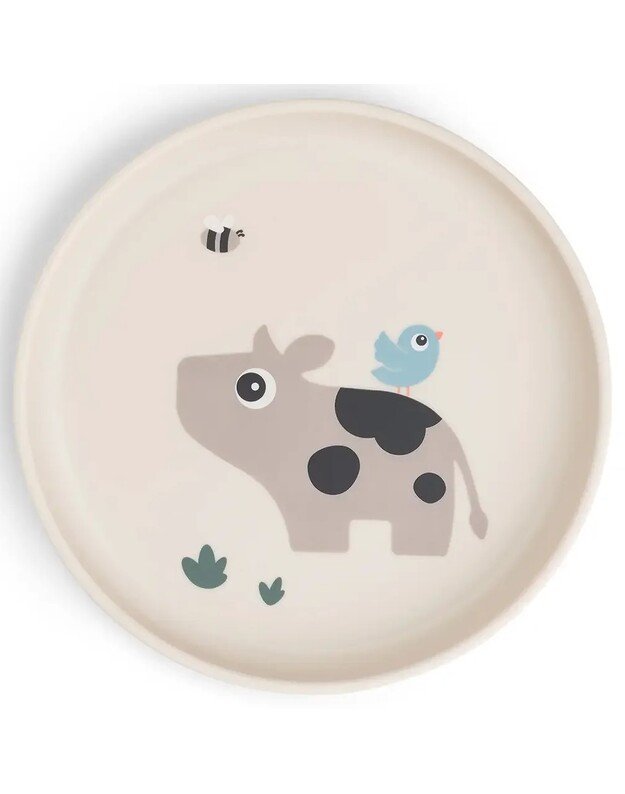 Done by Deer neslystanti lėkštė Foodie Tiny Farm, smėlio spalvos 1