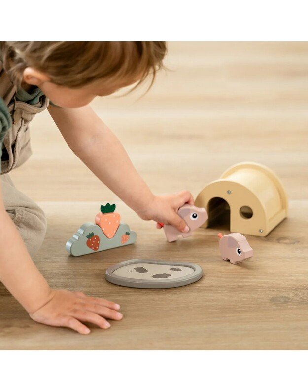 Done by Deer medinis žaislų rinkinys Tiny Farm Pigee 1