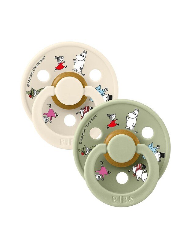 BIBS x Moomin Colour čiulptukai Friends - Ivory mix, 2 vnt, įvairių dydžių 1