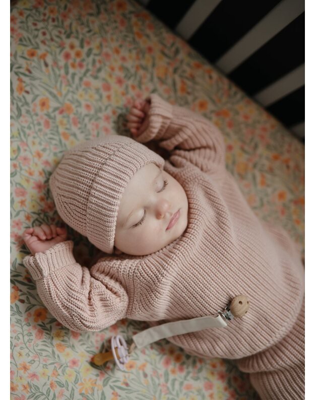 Mushie lininiai čiulptuko laikikliai Blush / Cream, 2vnt 2