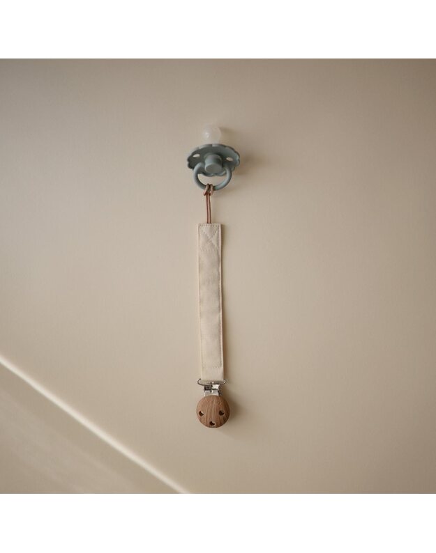 Mushie lininiai čiulptuko laikikliai Blush / Cream, 2vnt 3