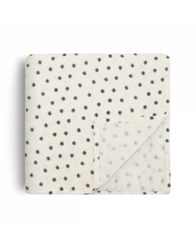 Mushie swaddle Black Daisy