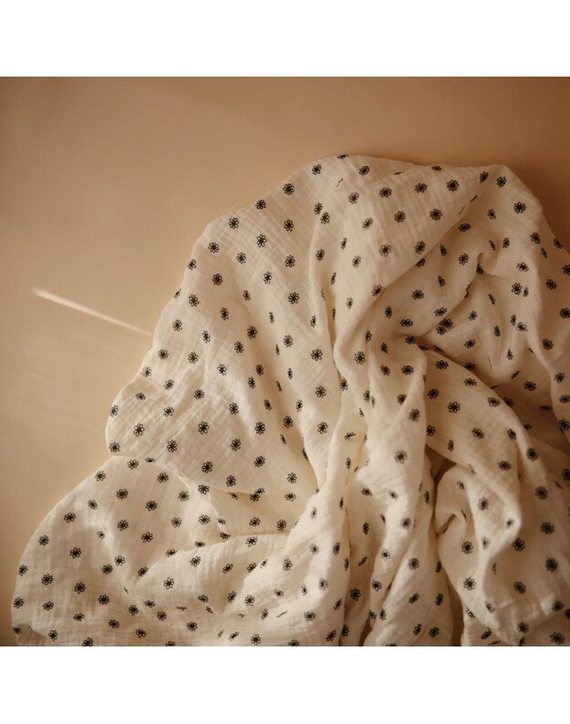 Mushie swaddle Black Daisy 1