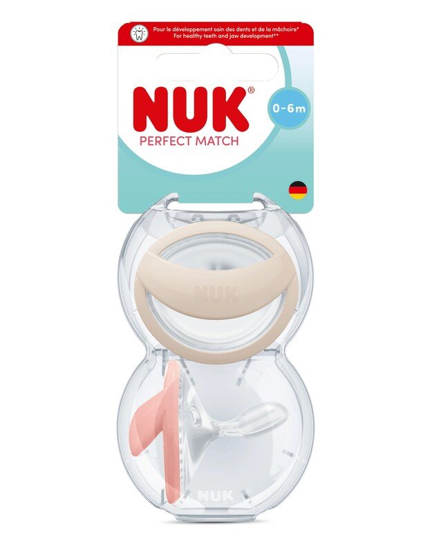 NUK silicone pacifiers Perfect Match, 0-9 months, 2 pk, various colors 5