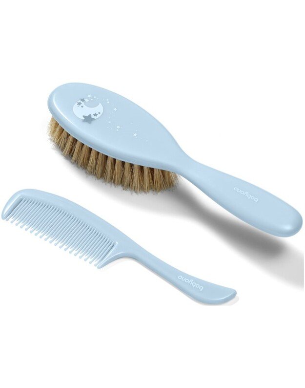 BabyOno natūralių šerių plaukų šepetys ir šukos, pilki