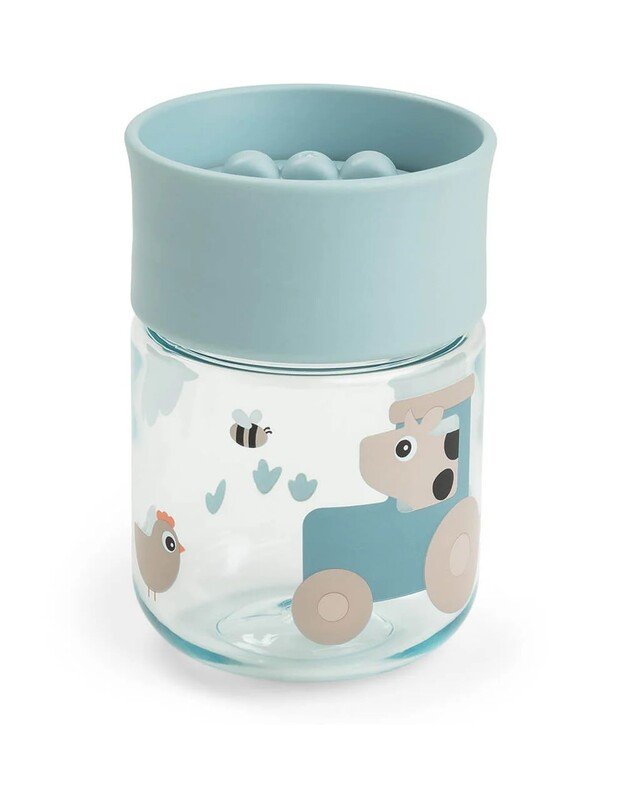 Done by Deer mokymosi gertuvė 360° Tiny Farm, 260ml, mėlyna