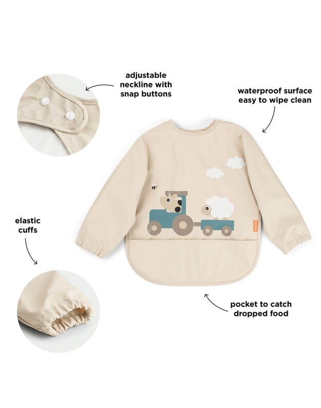 Done by Deer seilinukas su rankovėmis ir kišenėle Tiny Farm, smėlio spalvos