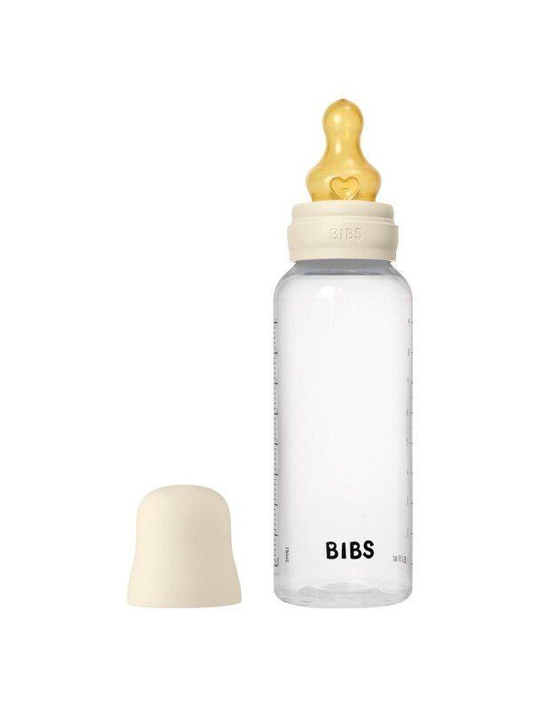 BIBS plastikinis buteliukas + vidutinės tėkmės žindukas, 270 ml Ivory, baltas
