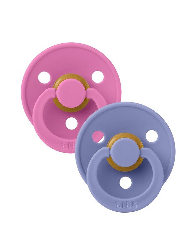 BIBS Colour čiulptukai Bubblegum / Peri 0-6mėn, 2 vnt