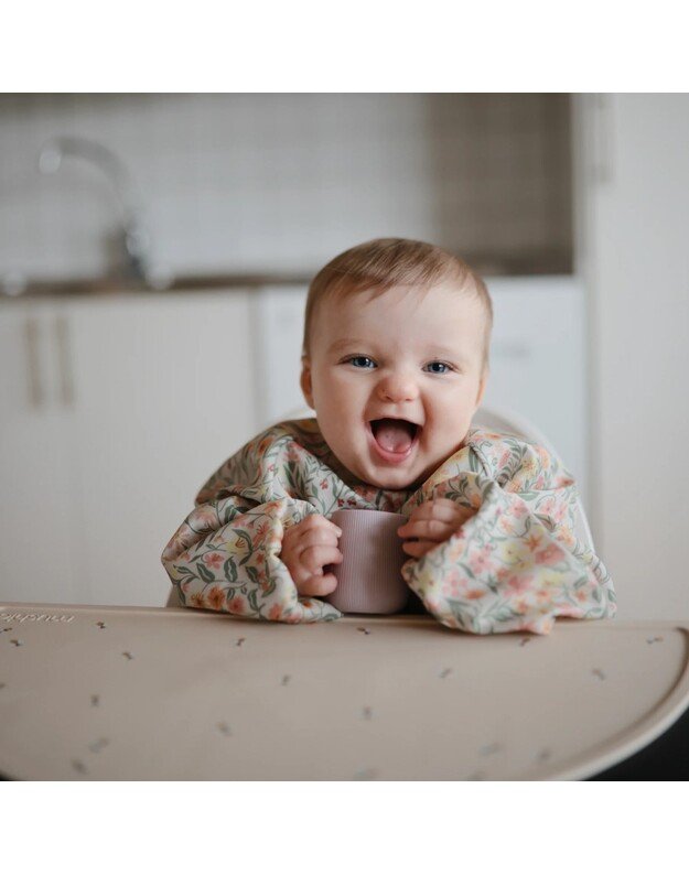 Mushie long sleeve bib Pastel Blooms