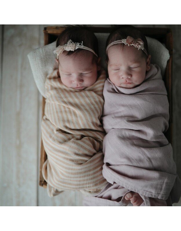 Mushie didelis marlinis vystyklas - pledukas Soft Mauve