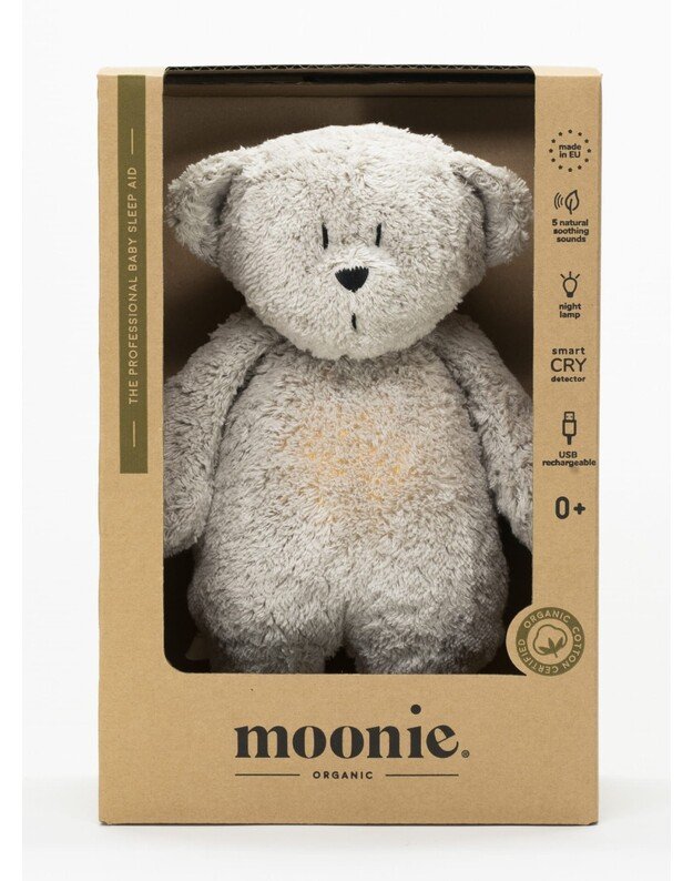 Moonie 2.0 garsus skleidžiantis migdukas Bear Grey 2