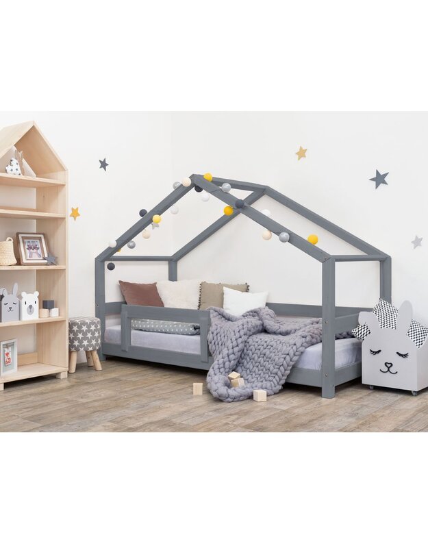 Benlemi vaikiška namelio formos lova LUCKY su viena užtvara 90x180cm, įvairių spalvų 3