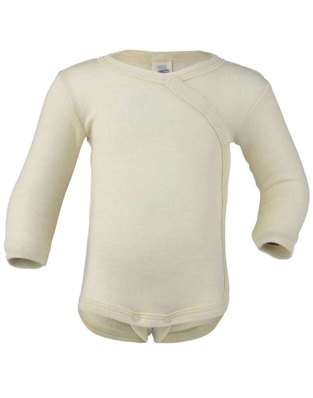Engel merino vilnos ir šilko smėlinukas (siaustinukas) ilgomis rankovėmis Natural, baltas