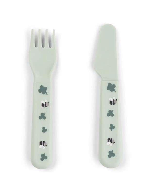 Done by Deer prilimpančių vaiko indų rinkinys Foodie Tiny Farm, žalias 2