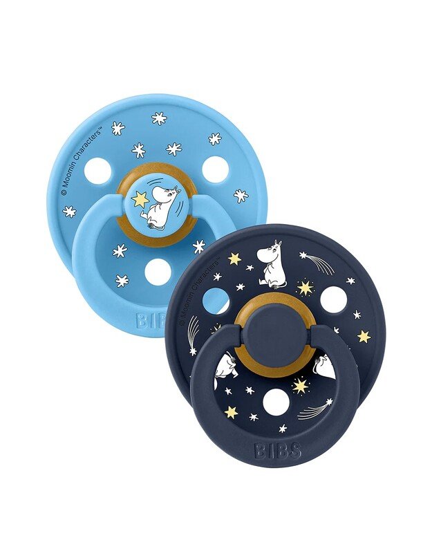 BIBS x Moomin Colour čiulptukai Good Night - Breeze mix, 2 vnt, įvairių dydžių 2