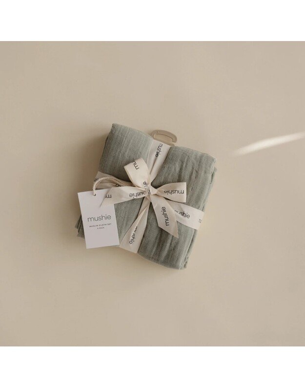 Mushie muslin cloth 3-pack Sage 3