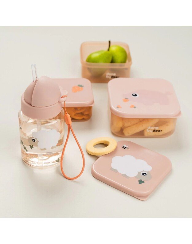 Done by Deer gertuvė su šiaudeliu Tiny Farm, rausva 2