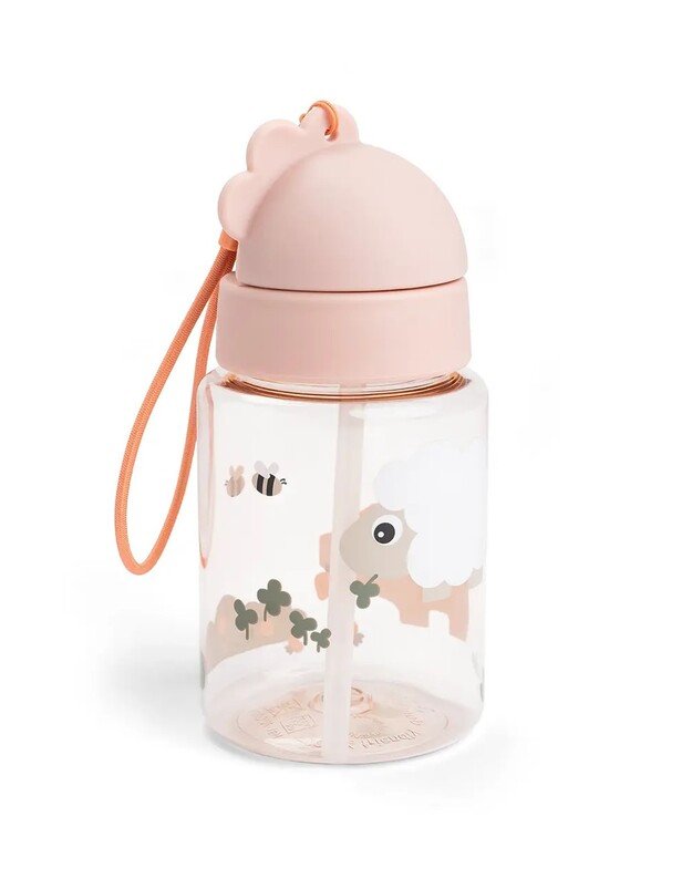 Done by Deer gertuvė su šiaudeliu Tiny Farm, rausva 1