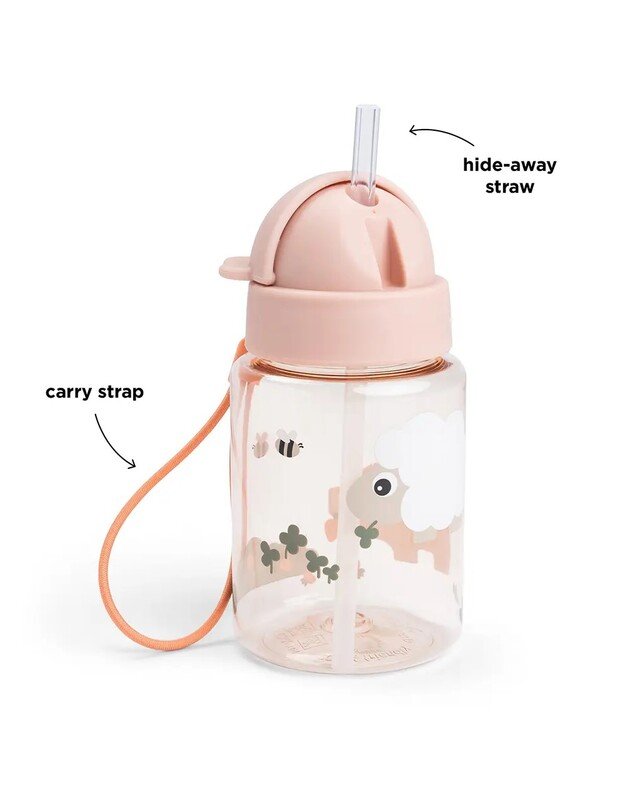 Done by Deer gertuvė su šiaudeliu Tiny Farm, rausva 3